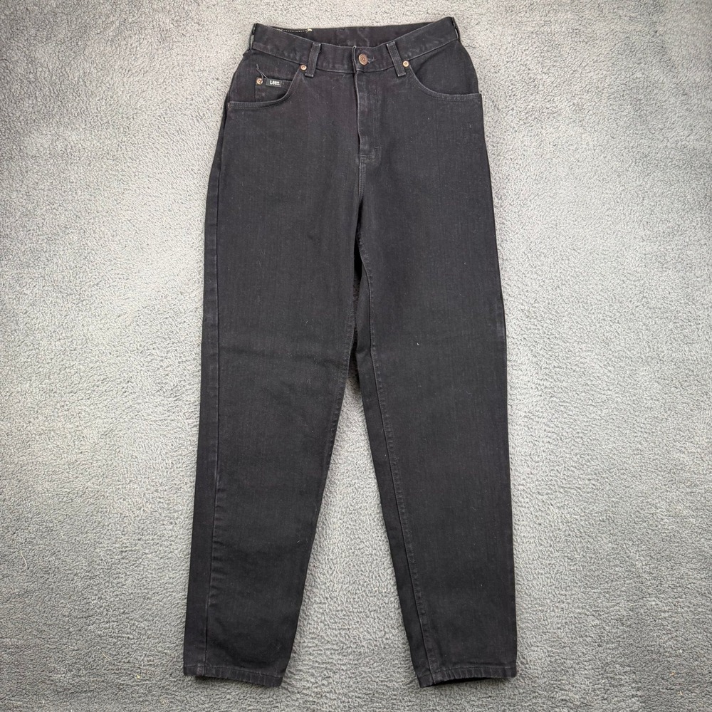 Lee Womens Vintage 90s High Waisted Tapered Mom Jeans Black Size 8M 100% Cotton